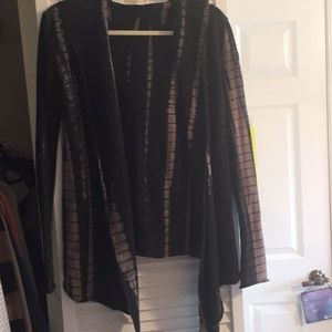 Tie die hooded sweatshirt cardigan